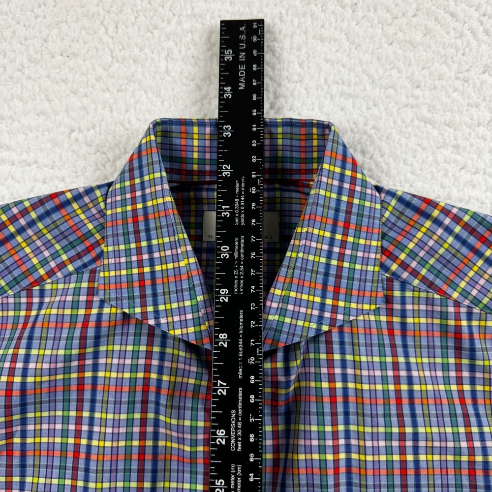Eton Dress Shirt Mens 16.5/42 Multicolor Plaid Contemporary Fit Collar Button Up - Picture 5 of 8